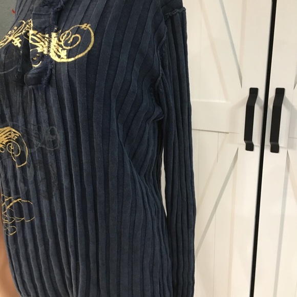 I.N.C Knitted blue pull over sweater. - Picture 6 of 11